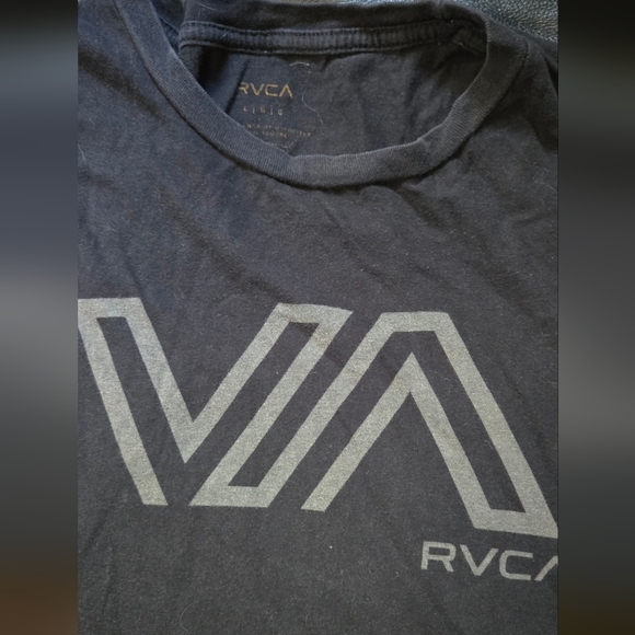 RVCA charcoal Gray/black T-shirt SzL - Picture 2 of 8